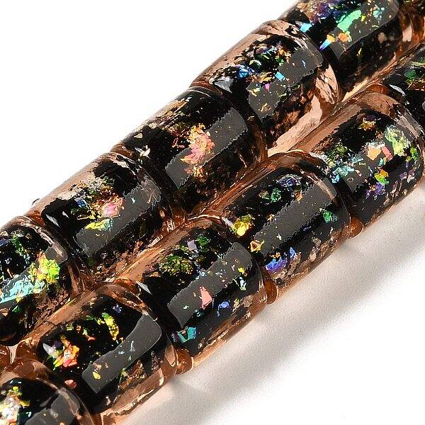 Handmade Dichroic Foil Glass Beads Strands