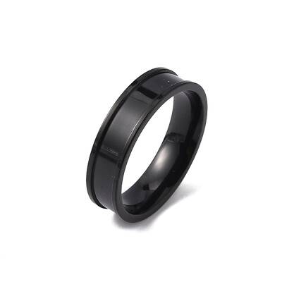 201 Stainless Steel Grooved Finger Ring Settings