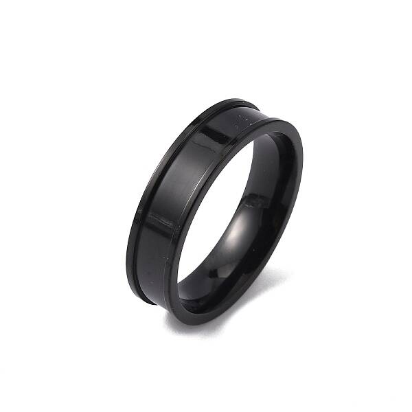 201 Stainless Steel Grooved Finger Ring Settings