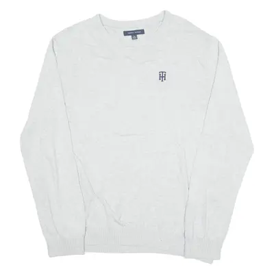 TOMMY HILFIGER Mens Jumper Grey Tight Knit XL