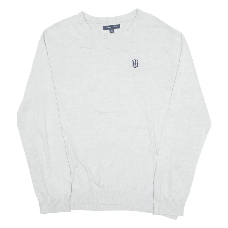 TOMMY HILFIGER Mens Jumper Grey Tight Knit XL