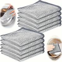 Multifunctional Silver Wire Mesh Dishcloth, 10pcs Reusable Dishwashing Cloth, Suitable for Dry & Wet Use, Washing & Cleaning ...