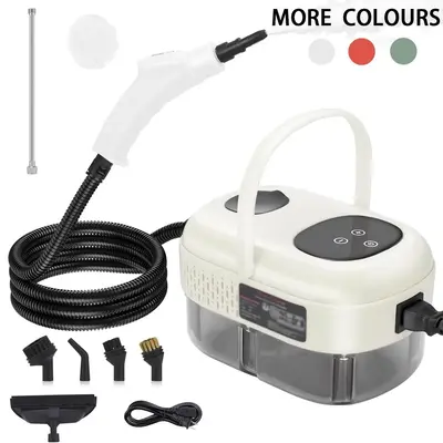 Portable Handheld Steam Cleaner, Adjustable High Temperature Pressurized Multifunction Floor Steamer with Replacement Parts B...