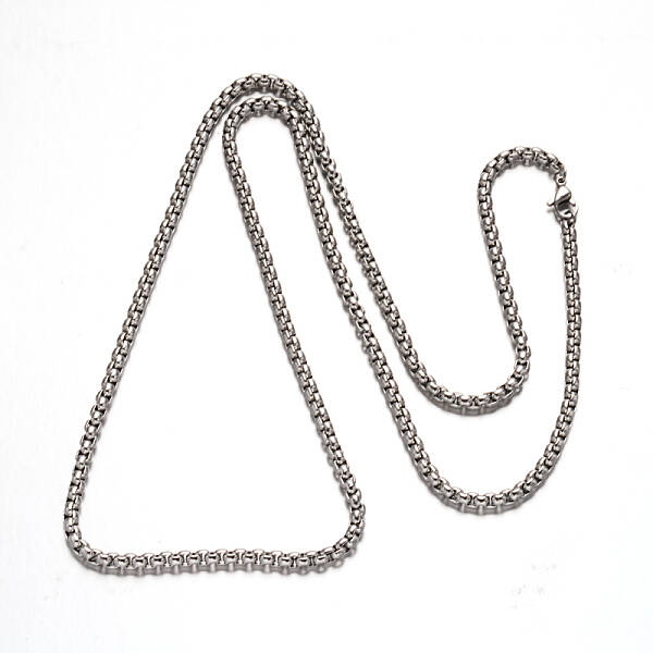 Tarnish Resistant 304 Stainless Steel Box Chain Necklaces