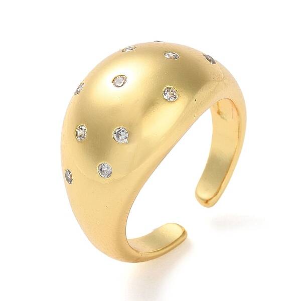 Plating Brass Micro Pave Cubic Zirconia Open Cuff Rings