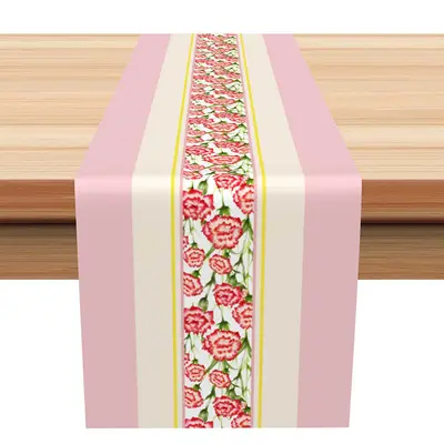 Pink Yellow Red Rose Valentines Day Table Runner - Aperturee
