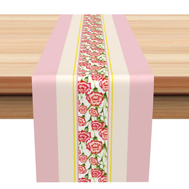 Pink Yellow Red Rose Valentines Day Table Runner - Aperturee