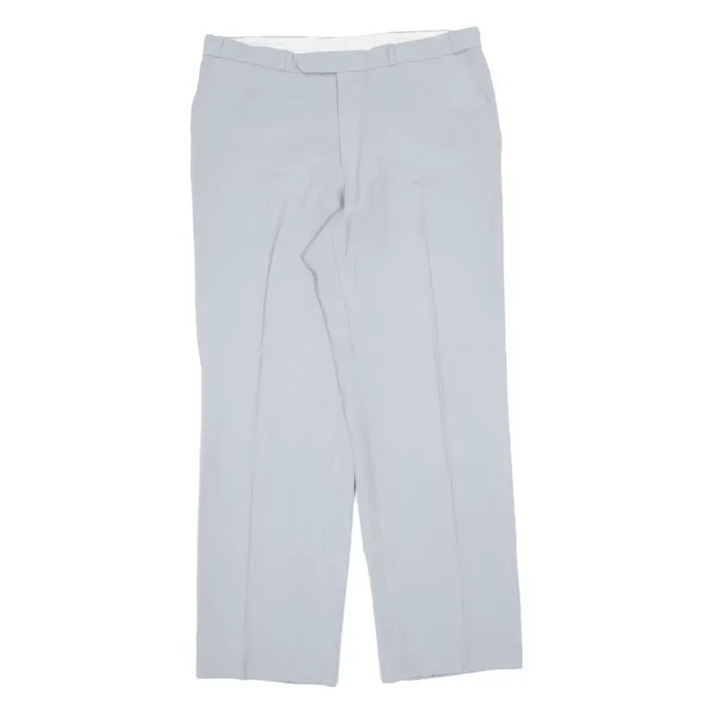 CREATION EXCLUSIVE Trousers Blue Regular Straight Wool Womens W34 L30
