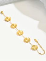 2025 New Style Flower Design Link Bracelet, Fashionable Stainless Steel Fashion Jewelry Accessories for Women & Girls, Trendy...