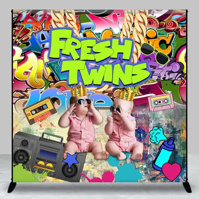 Aperturee Street Graffiti Fresh Twins Custom Photo Backdrop - Aperturee