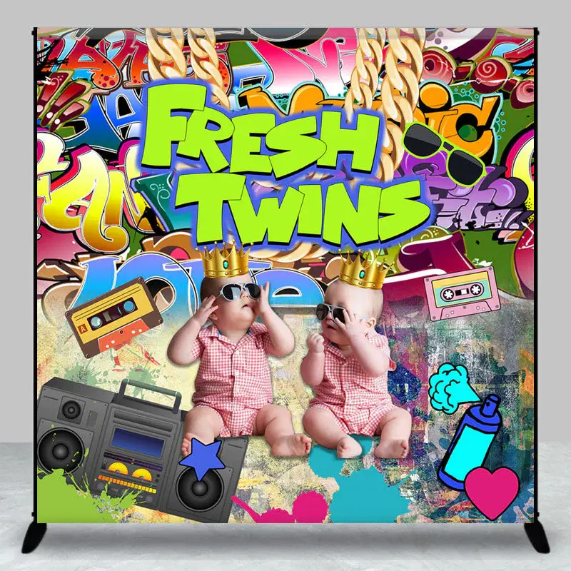 Aperturee Street Graffiti Fresh Twins Custom Photo Backdrop - Aperturee