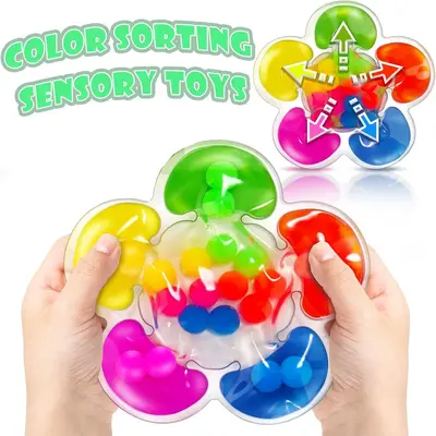 Color Sorting Toy, Sensory Toy, Fine Motor Skills Game, Color Matching Preschool Learning Activity, Educational Calm Toy for ...