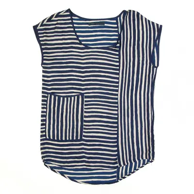 ZARA BASIC Blue Striped Sleeveless Top Womens XS