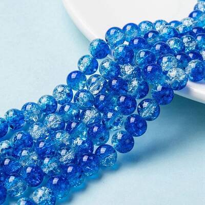 Baking Painted Crackle Glass Bead Strands