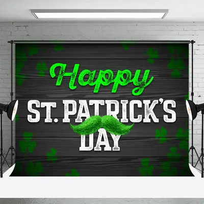 Black Board Green Beard St Patricks Day Backdrop - Aperturee