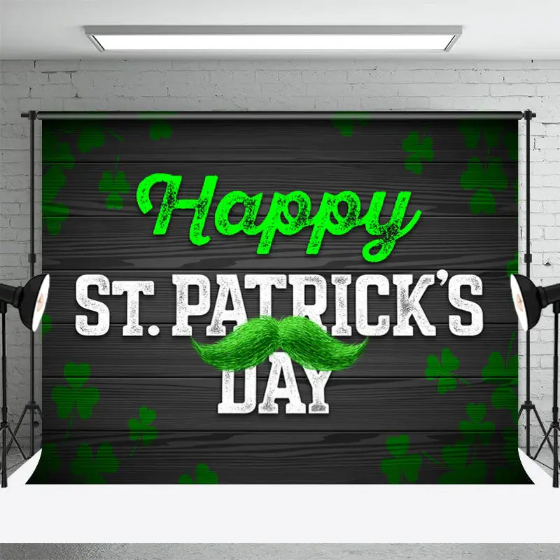 Black Board Green Beard St Patricks Day Backdrop - Aperturee