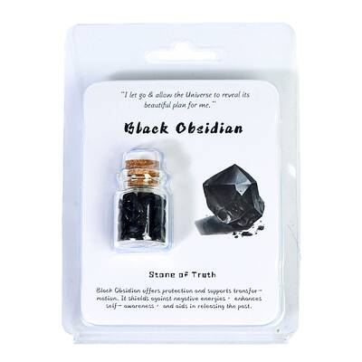 Natural Obsidian Wishing Bottle Display Decorations