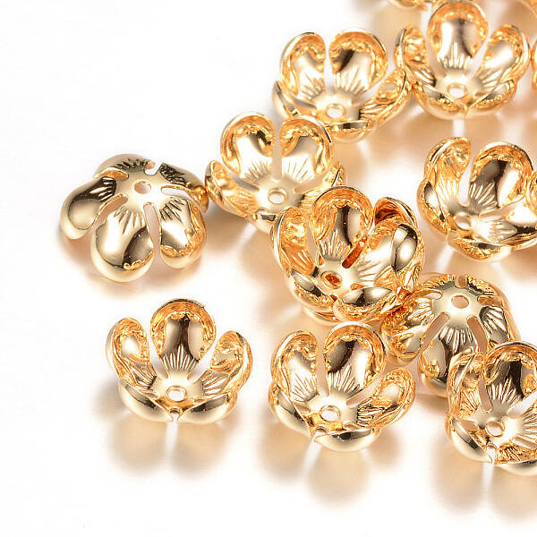 5-Petal Brass Bead Caps