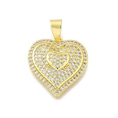 Brass Micro Pave Cubic Zirconia Pendants