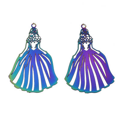 Ion Plating(IP) 201 Stainless Steel Filigree Pendants