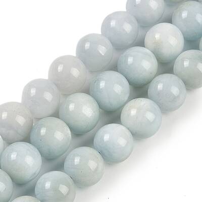 Natural Aquamarine Round Bead Strands