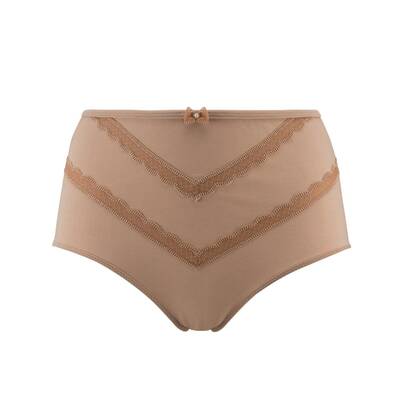 Vanessa- Silk & Organic Cotton Full Brief in Skin Tone Colours | Size: 8 | Color: Warm Golden