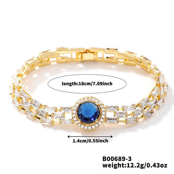 Minimalist Brass Rhinestone Chain Bracelets for Women