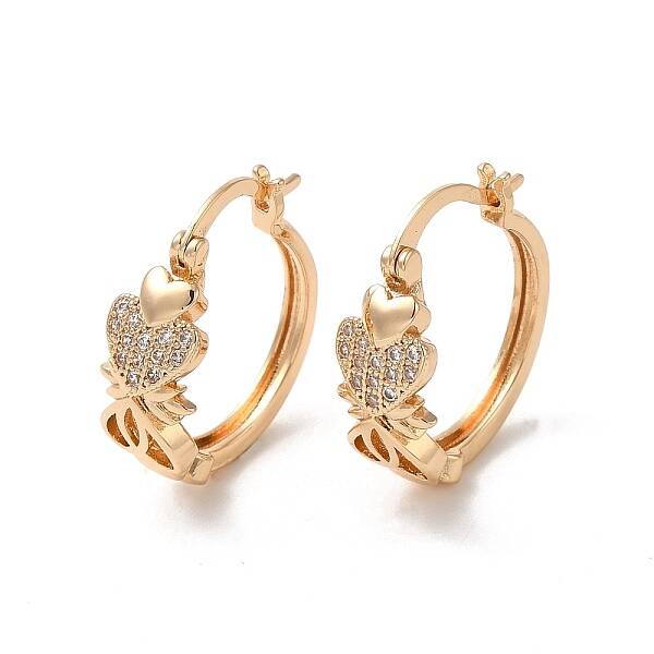 Brass Cubic Zirconia Hoop Earrings for Women