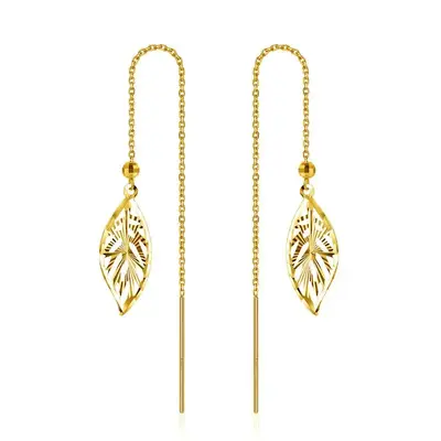 18K Gold Leaves Drop Earrings