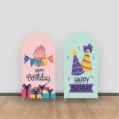 Aperturee Pink Green Gifts Birthday Double Sided Arch Backdrop | Wedding Arch Backdrop | Diy Chiara Backdrop Cover | Chiara A...