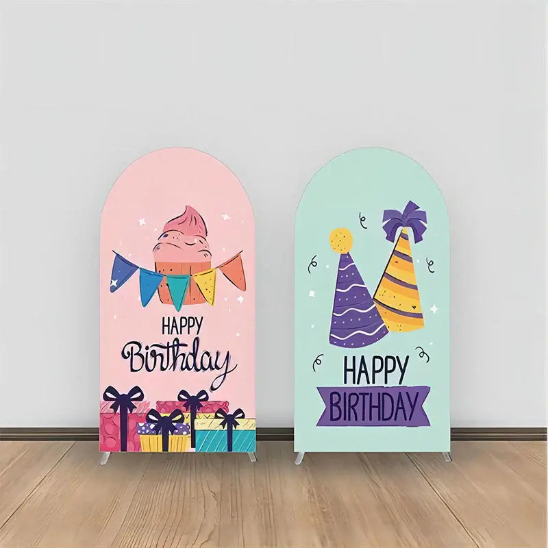 Aperturee Pink Green Gifts Birthday Double Sided Arch Backdrop | Wedding Arch Backdrop | Diy Chiara Backdrop Cover | Chiara A...