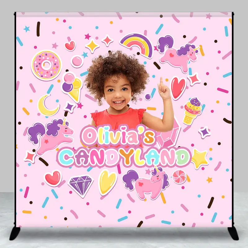 Colorful Candyland Custom Birthday Party Backdrop - Aperturee