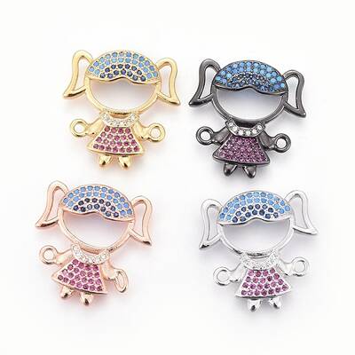 Brass Micro Pave Cubic Zirconia Links