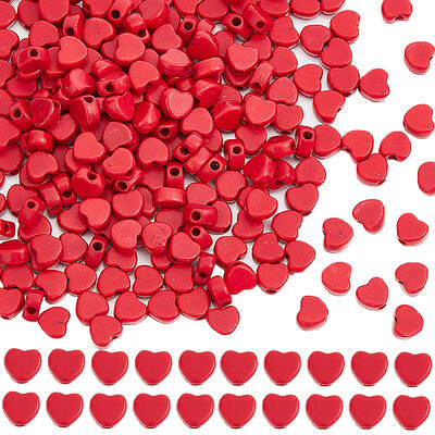 4 Strands Dyed Synthetic Turquoise Heart Beads Strands