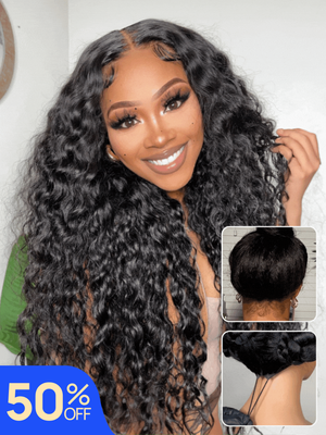Nadula Flash Sale 7x5 Bye Bye Knots Wig Invisible Knots Water Wave Glueless Lace Wig Put On and Go