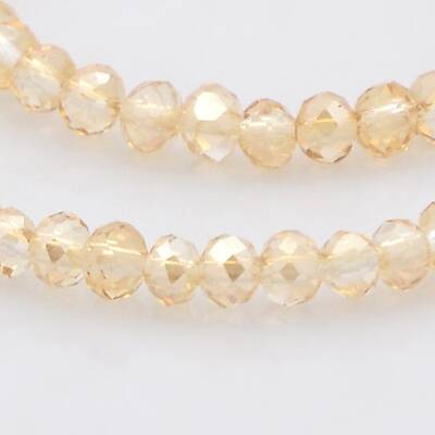 Pearl Luster Plated Faceted Rondelle Glass Beads Strands