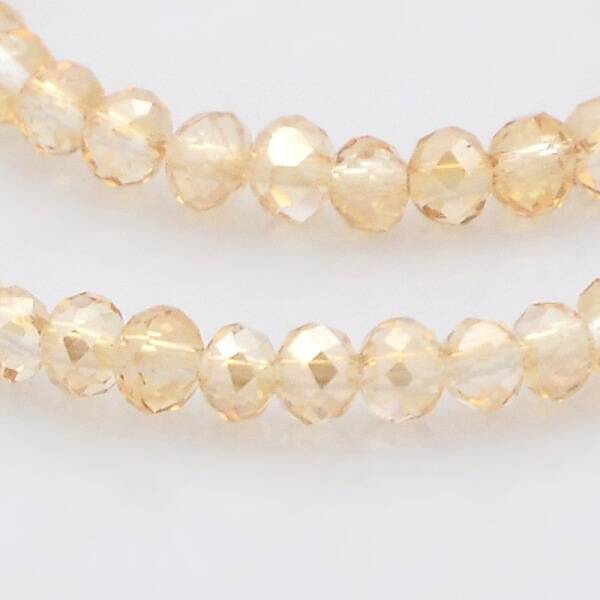 Pearl Luster Plated Faceted Rondelle Glass Beads Strands