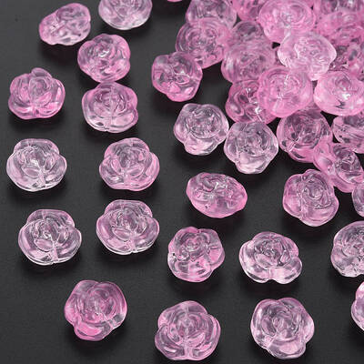 Transparent Baking Painted Glass Beads