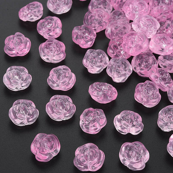 Transparent Baking Painted Glass Beads