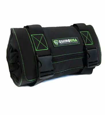 Rhino USA Tool Bag Roll - Heavy Duty Canvas Organizer Pouch for Tools - Ultimate Travel Tool Storage Kit for UTV, Car, Truck,...