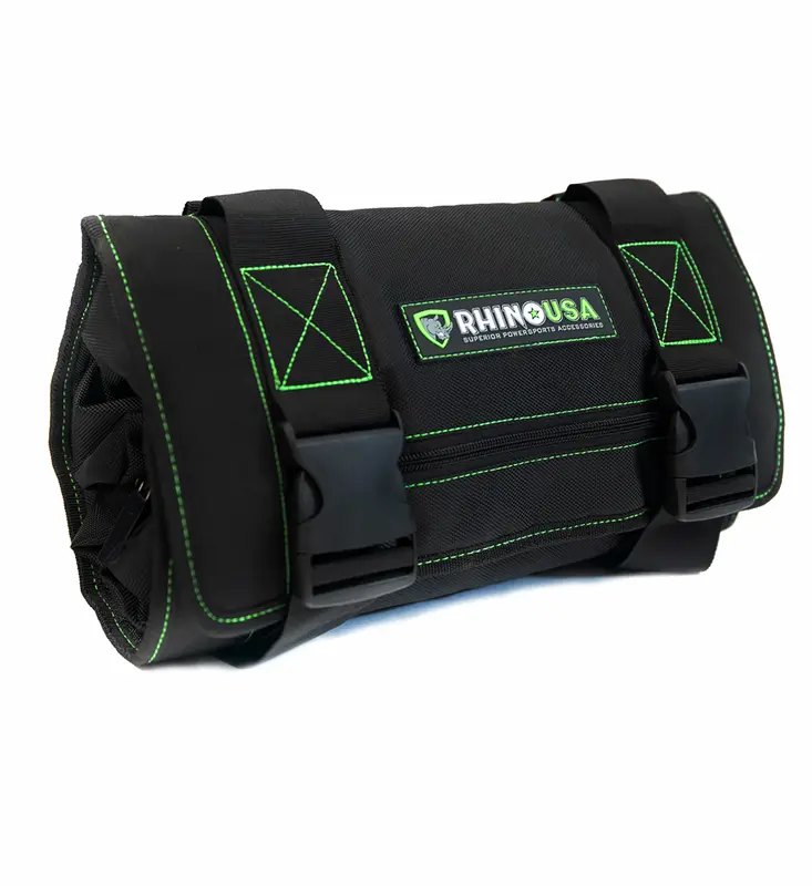 Rhino USA Tool Bag Roll - Heavy Duty Canvas Organizer Pouch for Tools - Ultimate Travel Tool Storage Kit for UTV, Car, Truck,...