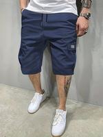 Men's Solid Pocket Cargo Shorts, Regular Fit Casual Comfy Breathable Shorts for Summer, Men's Bottoms for Daily Wear