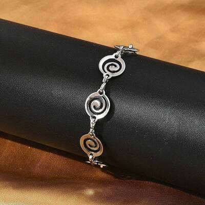 304 Stainless Steel Vortex Link Bracelets for Men & Women