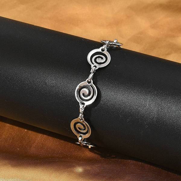 304 Stainless Steel Vortex Link Bracelets for Men & Women