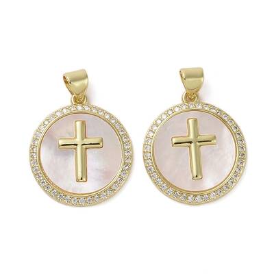 Brass Micro Pave Clear Cubic Zirconia Pendants