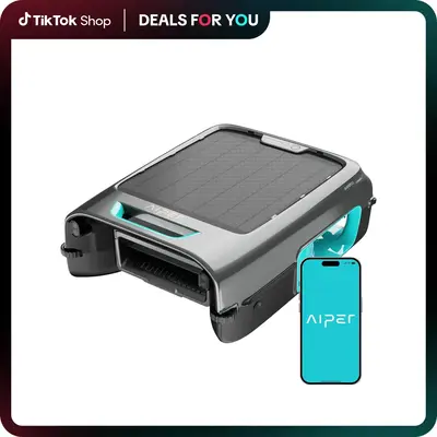 AIPER Surfer S2 Robotic Solar Pool Skimmer with APP Support, 24/7 Cleaning, Dual Charging Modes, Smart Obstacle Avoidance, Id...