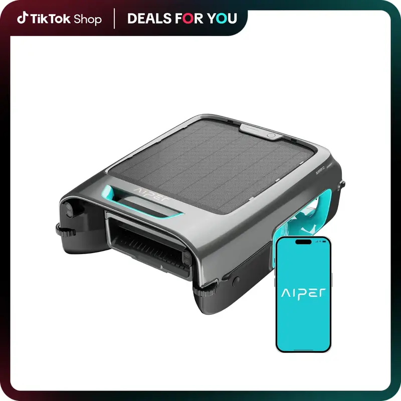 AIPER Surfer S2 Robotic Solar Pool Skimmer with APP Support, 24/7 Cleaning, Dual Charging Modes, Smart Obstacle Avoidance, Id...