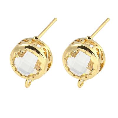 Bass Glass Stud Earring Findings