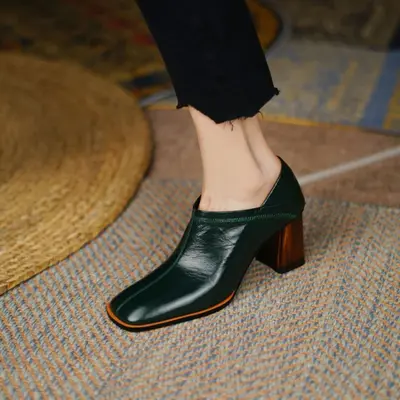 CHIKO Shanny Square Toe Block Heels Ankle Boots
