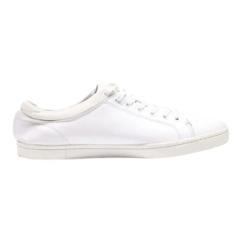 LACOSTE Low Top Trainers White Leather Mens UK 10.5